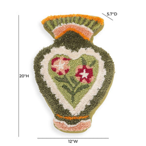 TOV Furniture Amphorae Hand-Tufted 12"X20" Throw Pillow - Artisanal Charm, Cozy Texture, Perfect Home Accent! Green TOV-C18744