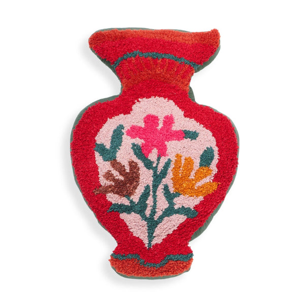 TOV Furniture Amphorae Hand-Tufted 12"X20" Throw Pillow - Artisanal Charm, Cozy Texture, Perfect Home Accent! Red TOV-C18745