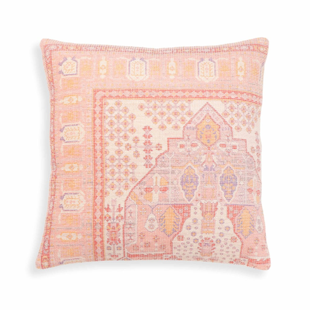 TOV Furniture Persia 20" Artistic Pink Throw Pillow Cover - Handcrafted, Vibrant Motifs for Modern Decor With Insert TOV-C18746