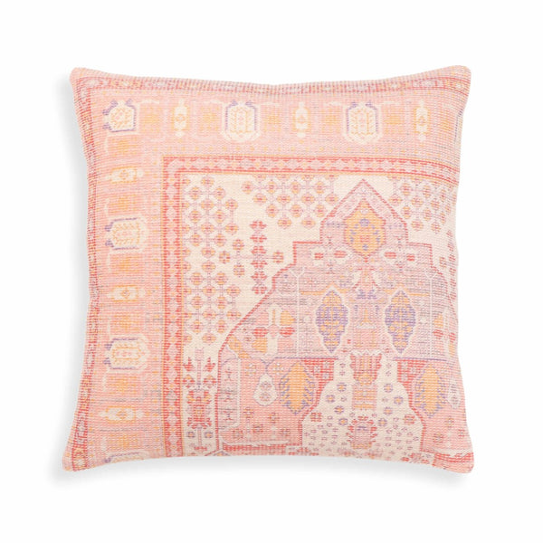 TOV Furniture Persia 20" Artistic Pink Throw Pillow Cover - Handcrafted, Vibrant Motifs for Modern Decor With Insert TOV-C18746