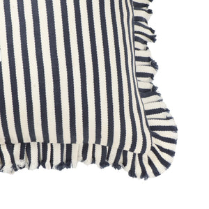 TOV Furniture Alessia 20" Handmade Striped Ruffle Throw Pillow Cover for Stylish Home Decor & Comfort Navy / Pillow Cover Only TOV-C18749-COVER