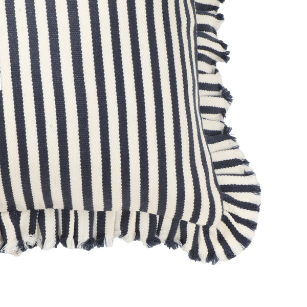 TOV Furniture Alessia 20" Handmade Striped Ruffle Throw Pillow Cover for Stylish Home Decor & Comfort Navy / Pillow Cover Only TOV-C18749-COVER