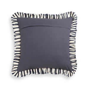 TOV Furniture Alessia 20" Handmade Striped Ruffle Throw Pillow Cover for Stylish Home Decor & Comfort Navy / With Insert TOV-C18749