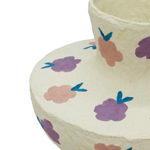 TOV Furniture Cotton Mache Vase - Spring Blossoms Print, Handmade, Waterproof, Sustainable Decor for Fresh Flowers TOV-C18752