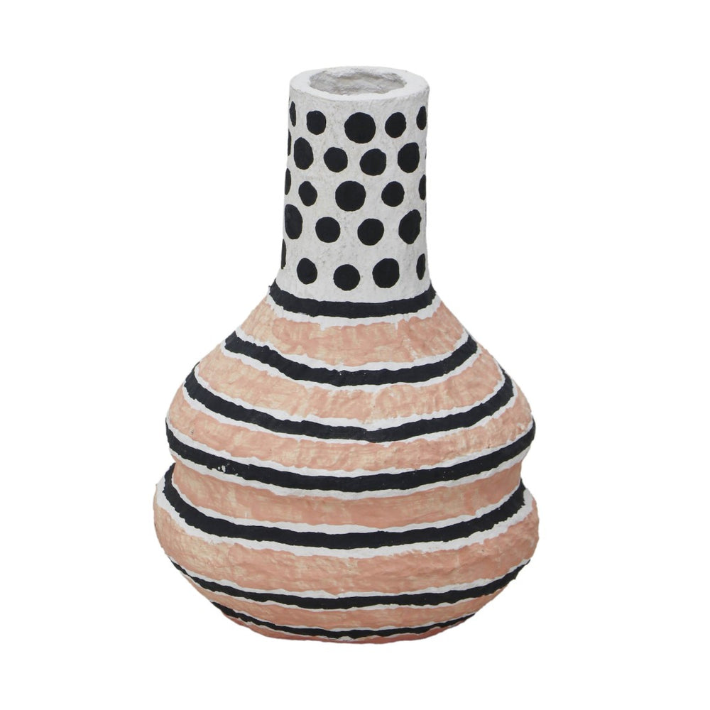 TOV Furniture Cotton Mache Vase - Artisan-Made, Eco-Friendly Decor Piece with Modernist Prints for Every Room TOV-C18753