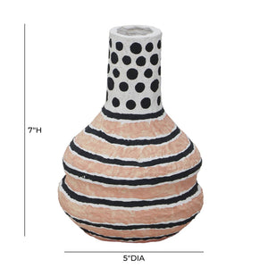 TOV Furniture Cotton Mache Vase - Artisan-Made, Eco-Friendly Decor Piece with Modernist Prints for Every Room TOV-C18753