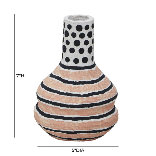 TOV Furniture Cotton Mache Vase - Artisan-Made, Eco-Friendly Decor Piece with Modernist Prints for Every Room TOV-C18753