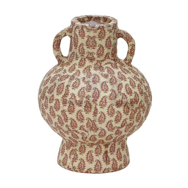 TOV Furniture Cotton Peach Paisley Vase – Handcrafted Eco-Friendly Decor for Fresh Flowers & Unique Home Accent TOV-C18754
