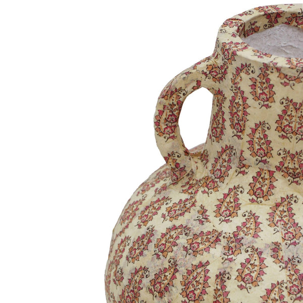 TOV Furniture Cotton Peach Paisley Vase – Handcrafted Eco-Friendly Decor for Fresh Flowers & Unique Home Accent TOV-C18754
