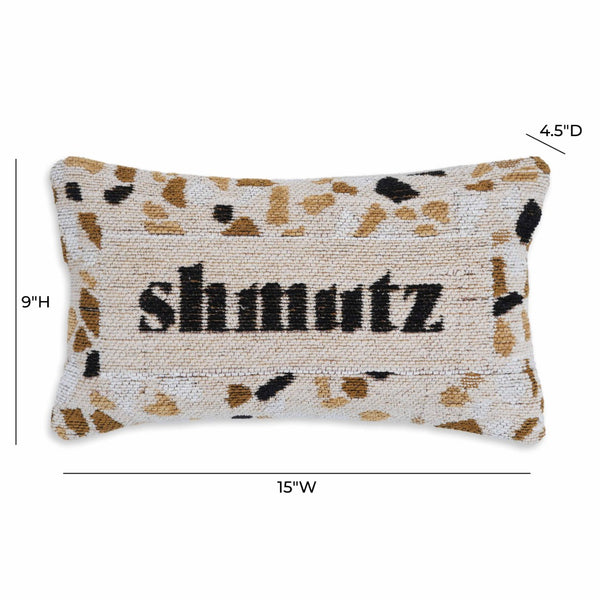 TOV Furniture Shmutz Playful 15"X9" Jacquard Cotton Throw Pillow - Artisan-Crafted Decor with Cheeky Charm TOV-C18776