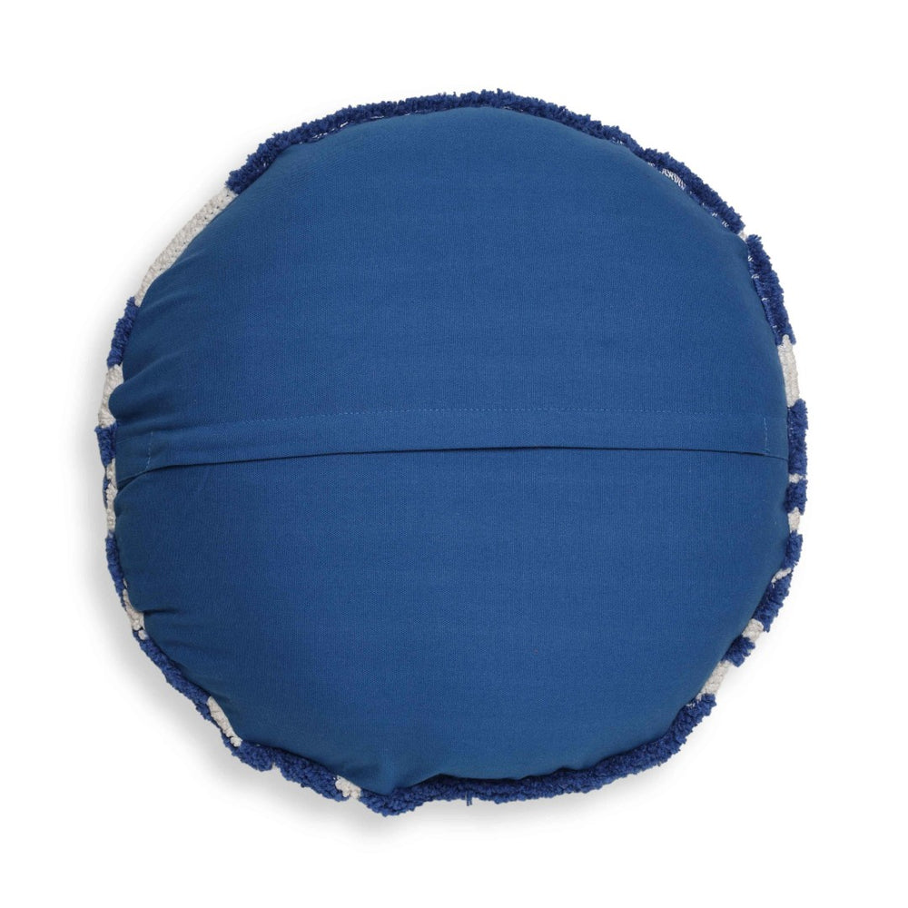 TOV Furniture Coast 20" Luxe Tufted Round Throw Pillow - Modern Coastal Charm for Stylish Home Décor and Comfort Blue TOV-C18778
