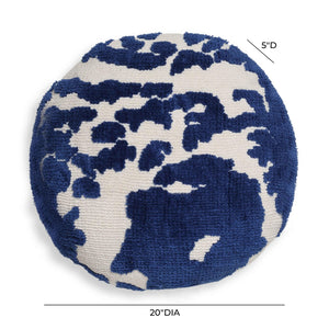 TOV Furniture Coast 20" Luxe Tufted Round Throw Pillow - Modern Coastal Charm for Stylish Home Décor and Comfort Blue TOV-C18778