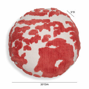 TOV Furniture Coast 20" Luxe Tufted Round Throw Pillow - Modern Coastal Charm for Stylish Home Décor and Comfort Pink TOV-C18780