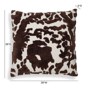 TOV Furniture Coast 26" Luxe Tufted Throw Pillow - Plush Cotton Accent for Stylish Living Room or Bedroom Decor Chocolate Brown TOV-C18781