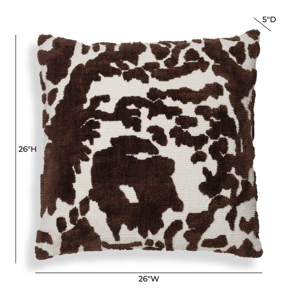 TOV Furniture Coast 26" Luxe Tufted Throw Pillow - Plush Cotton Accent for Stylish Living Room or Bedroom Decor Chocolate Brown TOV-C18781