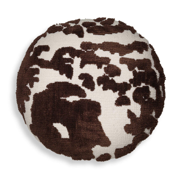 TOV Furniture Coast 20" Luxe Tufted Round Throw Pillow - Modern Coastal Charm for Stylish Home Décor and Comfort Chocolate Brown TOV-C18782