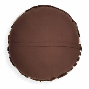 TOV Furniture Coast 20" Luxe Tufted Round Throw Pillow - Modern Coastal Charm for Stylish Home Décor and Comfort Chocolate Brown TOV-C18782