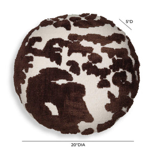 TOV Furniture Coast 20" Luxe Tufted Round Throw Pillow - Modern Coastal Charm for Stylish Home Décor and Comfort Chocolate Brown TOV-C18782
