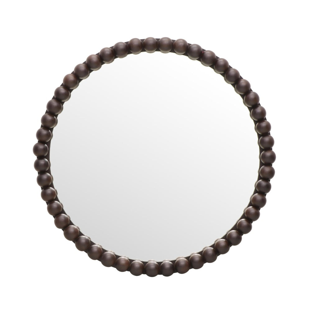 TOV Furniture Baria 30" Handcrafted Wooden Round Wall Mirror - Elevate Your Space with Organic Elegance and Charm Brown TOV-C18783
