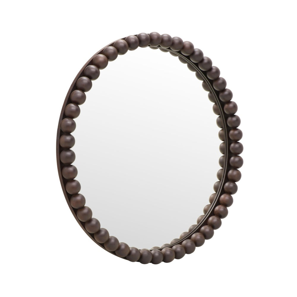 TOV Furniture Baria 30" Handcrafted Wooden Round Wall Mirror - Elevate Your Space with Organic Elegance and Charm Brown TOV-C18783