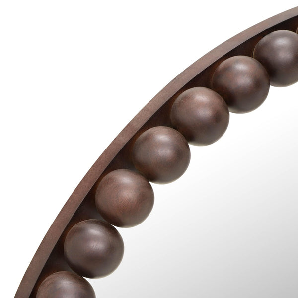 TOV Furniture Baria 30" Handcrafted Wooden Round Wall Mirror - Elevate Your Space with Organic Elegance and Charm Brown TOV-C18783