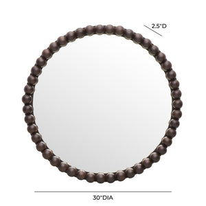 TOV Furniture Baria 30" Handcrafted Wooden Round Wall Mirror - Elevate Your Space with Organic Elegance and Charm Brown TOV-C18783