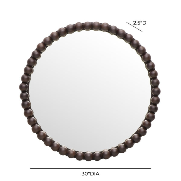TOV Furniture Baria 30" Handcrafted Wooden Round Wall Mirror - Elevate Your Space with Organic Elegance and Charm Brown TOV-C18783