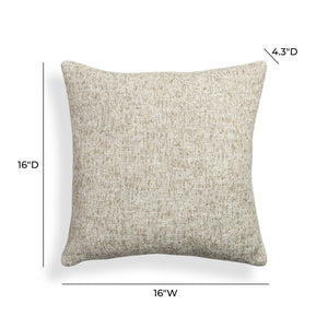 TOV Furniture Poh 16" Boucle Square Throw Pillow – Soft, Textured Accent for Cozy Living Spaces and Stylish Decor Washed Beige / With Insert TOV-C18801