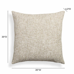 TOV Furniture Poh 20" Boucle Square Throw Pillow - Soft, Sculptural Accent for Cozy Elegance and Everyday Comfort Washed Beige / With Insert TOV-C18802