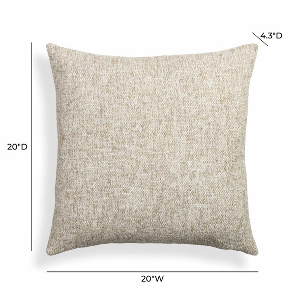 TOV Furniture Poh 20" Boucle Square Throw Pillow - Soft, Sculptural Accent for Cozy Elegance and Everyday Comfort Washed Beige / With Insert TOV-C18802
