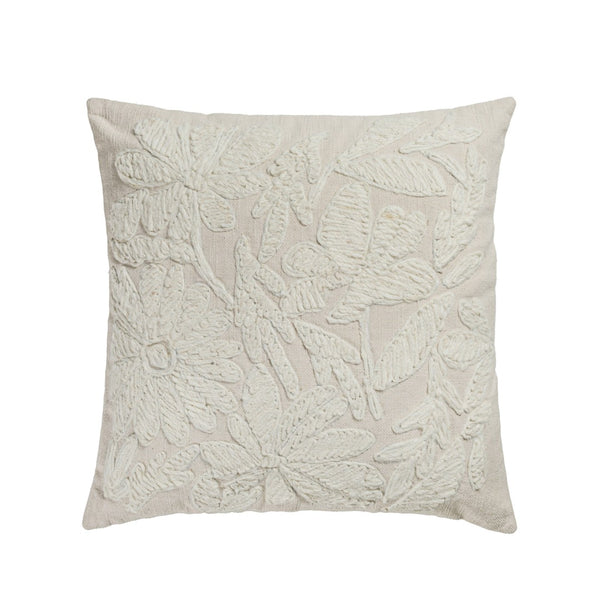 TOV Furniture Tabitha 20" Square Embroidered Throw Pillow - Soft Cotton with Artisanal Texture for Cozy Spaces TOV-C18841-COVER
