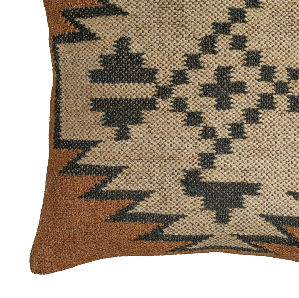TOV Furniture Terra 20" Square Kilim Throw Pillow - Handcrafted Jute & Wool Accent for Cozy, Stylish Living Spaces Mesa / With Insert TOV-C18847