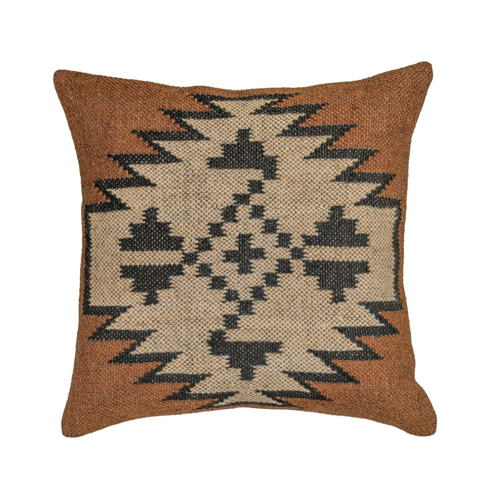 TOV Furniture Terra 20" Square Jute and Wool Kilim Throw Pillow for Artisanal Charm and Natural Warmth Mesa / Pillow Cover Only TOV-C18847-COVER