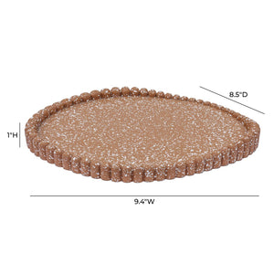 TOV Furniture Alna Sculptural Speckled Catchall Tray – Handcrafted Concrete Decor for Keys, Jewelry & More Terracotta TOV-C18864