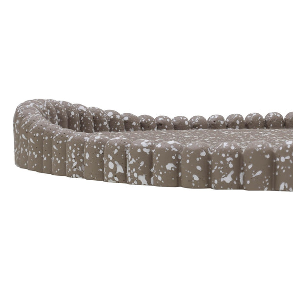 TOV Furniture Alna Sculptural Speckled Catchall Tray – Handcrafted Concrete Decor for Keys, Jewelry & More Taupe TOV-C18865