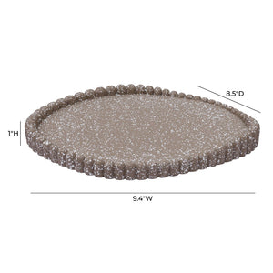 TOV Furniture Alna Sculptural Speckled Catchall Tray – Handcrafted Concrete Decor for Keys, Jewelry & More Taupe TOV-C18865