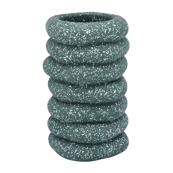 TOV Furniture Gabby Sculptural Cairn Vase - Artisanal Speckled Concrete Accent for Fresh Blooms & Decor Style Green TOV-C18866