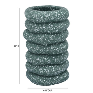 TOV Furniture Gabby Sculptural Cairn Vase - Artisanal Speckled Concrete Accent for Fresh Blooms & Decor Style Green TOV-C18866