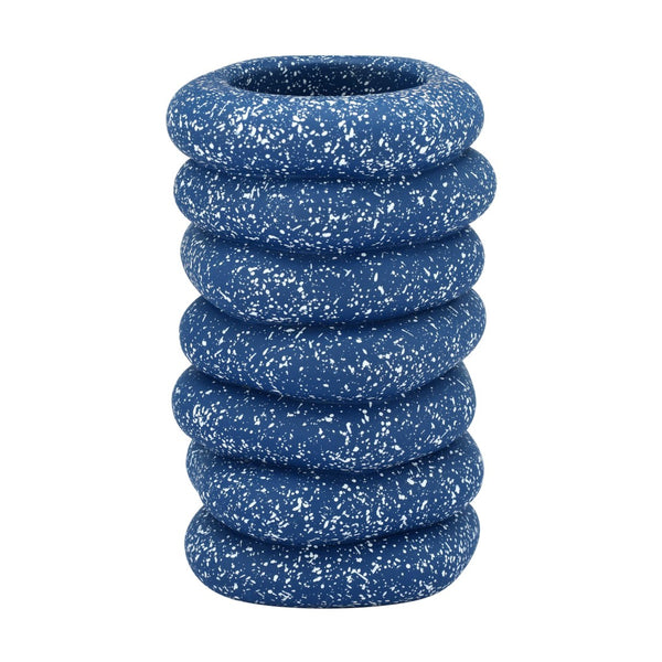 TOV Furniture Gabby Sculptural Cairn Vase - Artisanal Speckled Concrete Accent for Fresh Blooms & Decor Style Blue TOV-C18867