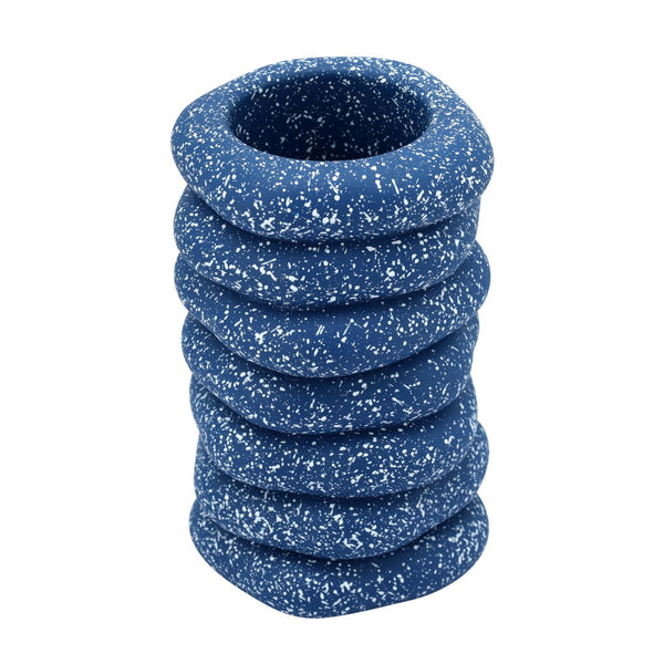TOV Furniture Gabby Sculptural Cairn Vase - Artisanal Speckled Concrete Accent for Fresh Blooms & Decor Style Blue TOV-C18867