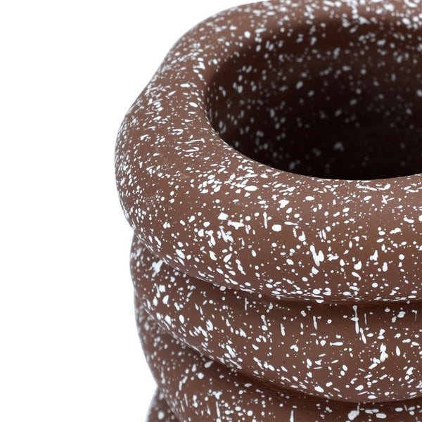 TOV Furniture Gabby Sculptural Cairn Vase - Artisanal Speckled Concrete Accent for Fresh Blooms & Decor Style Rust TOV-C18868