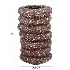 TOV Furniture Gabby Sculptural Cairn Vase - Artisanal Speckled Concrete Accent for Fresh Blooms & Decor Style Rust TOV-C18868