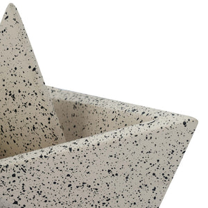 TOV Furniture Gabby Speckled Cream Sailboat Catchall - Whimsical Concrete Organizer for Keys, Jewelry & Decor TOV-C18869