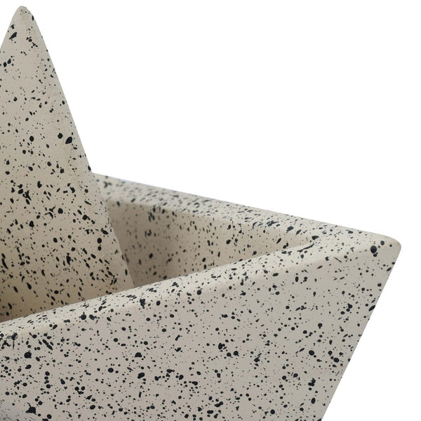 TOV Furniture Gabby Speckled Cream Sailboat Catchall - Whimsical Concrete Organizer for Keys, Jewelry & Decor TOV-C18869