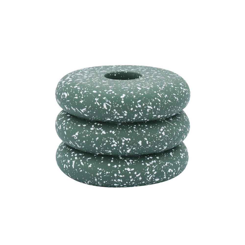 TOV Furniture Gabby Speckled Stacked Candleholder - Handmade Concrete Accent for Modern & Rustic Home Decor Green TOV-C18870