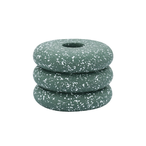 TOV Furniture Gabby Speckled Stacked Candleholder - Handmade Concrete Accent for Modern & Rustic Home Decor Green TOV-C18870