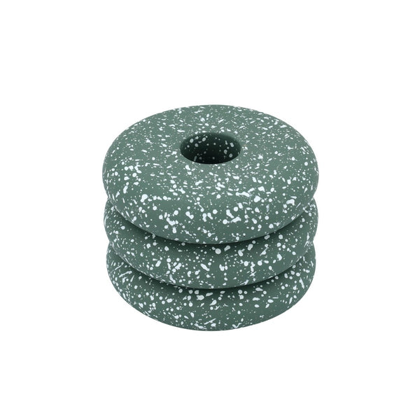 TOV Furniture Gabby Speckled Stacked Candleholder - Handmade Concrete Accent for Modern & Rustic Home Decor Green TOV-C18870