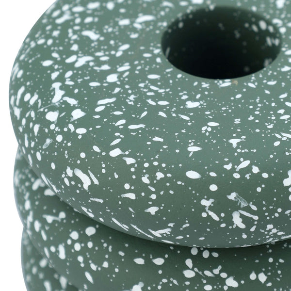 TOV Furniture Gabby Speckled Stacked Candleholder - Handmade Concrete Accent for Modern & Rustic Home Decor Green TOV-C18870
