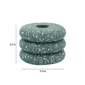 TOV Furniture Gabby Speckled Stacked Candleholder - Handmade Concrete Accent for Modern & Rustic Home Decor Green TOV-C18870