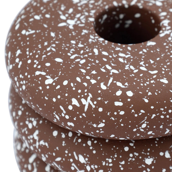 TOV Furniture Gabby Speckled Stacked Candleholder - Handmade Concrete Accent for Modern & Rustic Home Decor Rust TOV-C18871